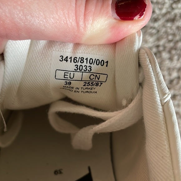 Zara white lace up sneakers with silver sparkle detail 39 - Picture 7 of 7